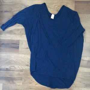 Navy Blue slouchy short sleeved shirt